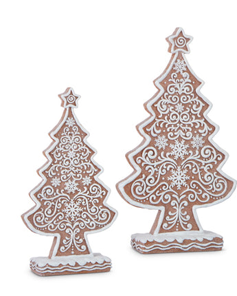 Frosted Gingerbread Trees (Set of 2)