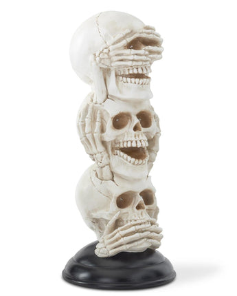 23.5" Resin Three Stacked LED "No Evil" Skulls