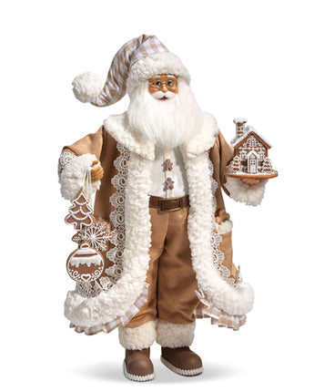 18" Gingham Gingerbread Santa