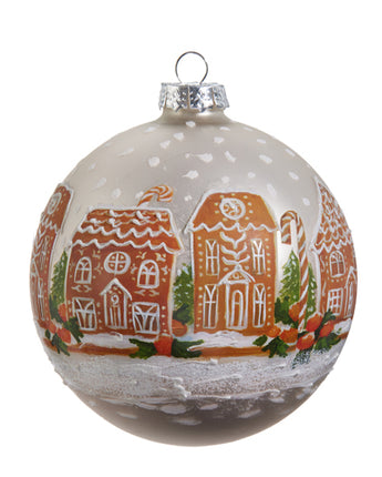 5" Gingerbread House Ball Ornament