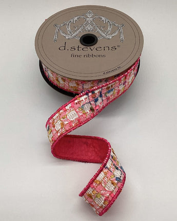 1" Pink Boucle Ribbon