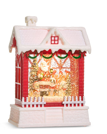 7.75" Santa and Dogs Water Globe
