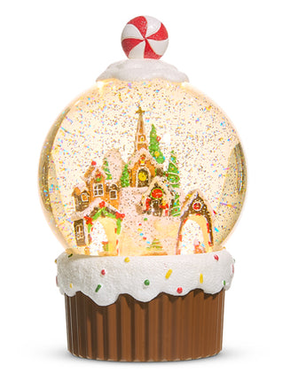 9.5" Animated Gingerbread Village Water Globe