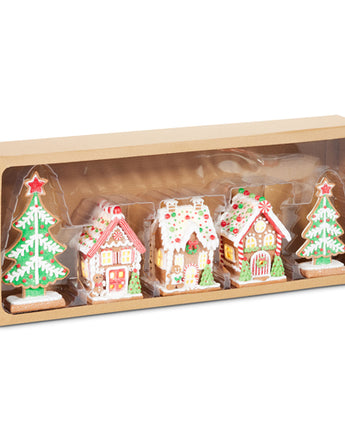 Box of Gingerbread Houses and Trees