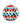 4.5" Red and Blue Harlequin Ball