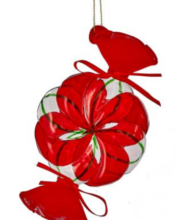 5.5" Glass Peppermint Candy Ornament (Sold Separately)