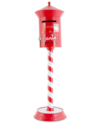 50" Metal Mailbox on Candy Striped Pole