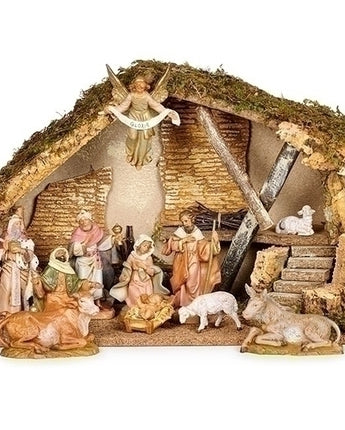 5" Scale Nativity with Italian Stable (Set of 11)