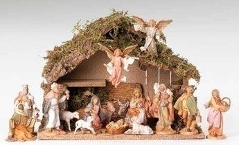 5" Scale Nativity with Italian Stable (Set of 16)