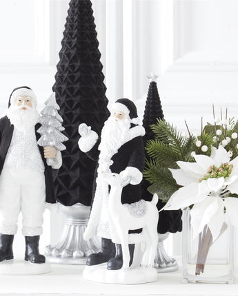 Black Velvet Resin Santas (Sold Separately)
