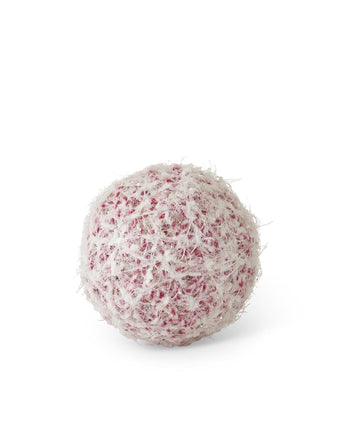 8" Glittered Red & White Twine Ball