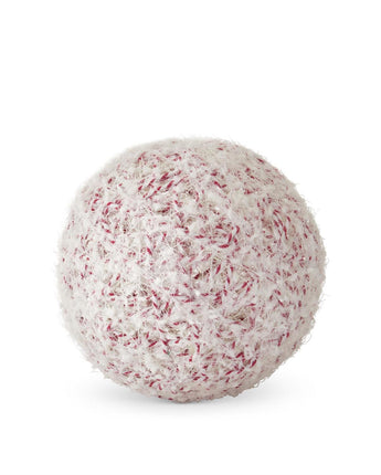 12" Glittered Red & White Twine Ball
