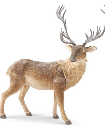 61" Glittered Snowy Standing Reindeer