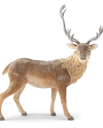 61" Glittered Snowy Standing Reindeer