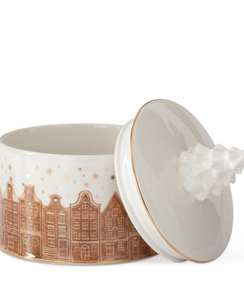7.25" Holiday Container with Christmas Tree Lid