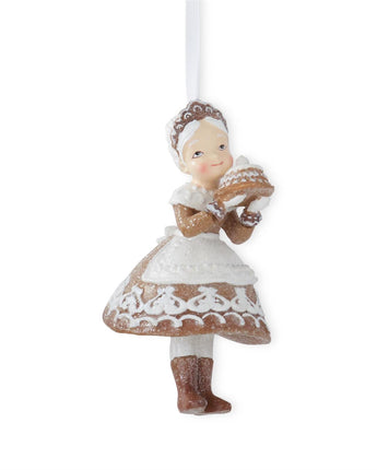 5" Gingerbread Mrs. Claus with Cake Ornament