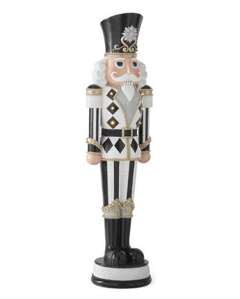 36" Harlequin Check Lighted Nutcracker