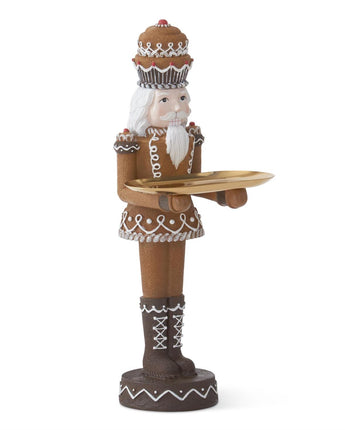 16" Gingerbread Nutcracker with Tray