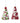 Red, Silver & Green Glass Tree Ornaments (Sold Separately)