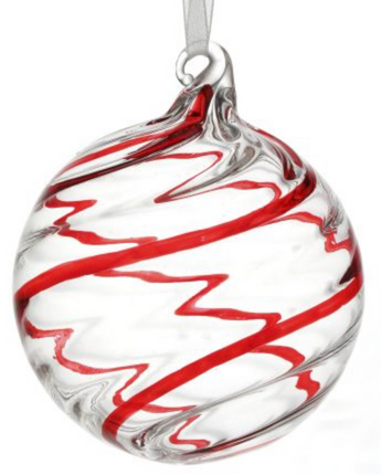 Glass Swirl Peppermint Ornament (Sold Separately)