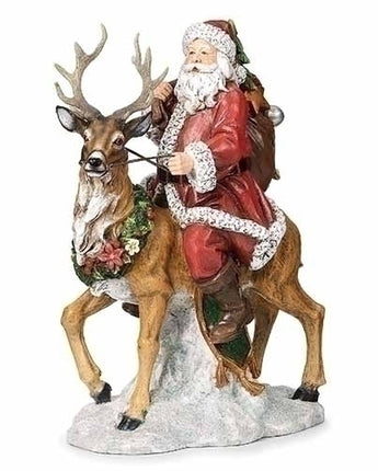 12.25" Santa on Reindeer