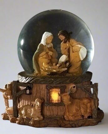 5.7" Musical Holy Family Snowglobe