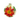 Decorative Christmas ornament with red and gold poinsettia design on a blurred light background