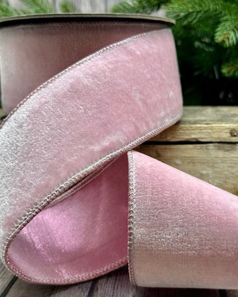 2.5" Pink Crown Velvet Ribbon