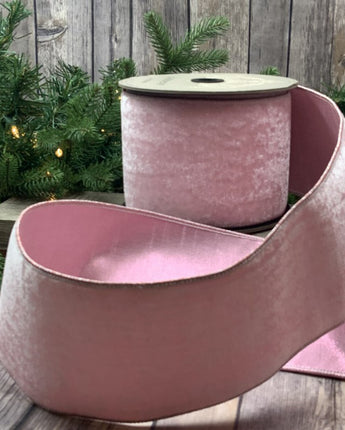 4" Pink Crown Velvet Ribbon