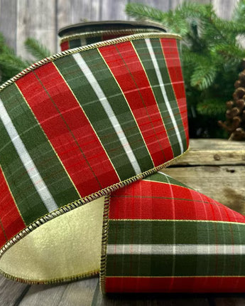 4" Plaid Dupioni Ribbon