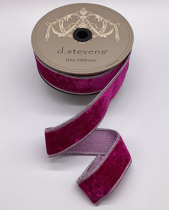 1.5" Fuchsia Velvet Ribbon