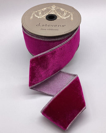 2.5" Fuchsia Velvet Ribbon