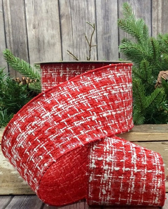 4" Red Boucle Ribbon
