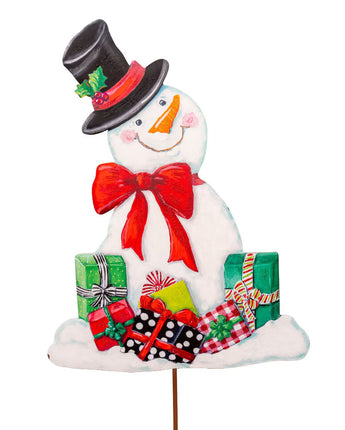 Elegant Snowman with Gifts