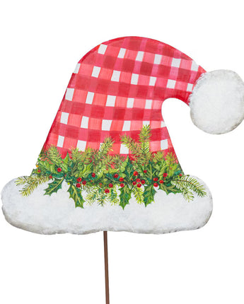 13" Gallery Gingham Santa Hat