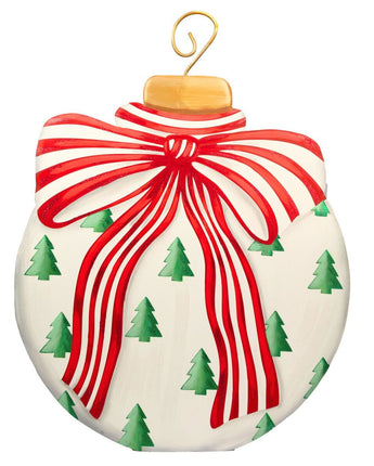 39" Modern Red, White & Green Ornament