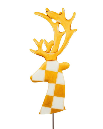 24" Gold Checked Deer Head