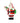Santa Claus Christmas ornament holding a candy cane and green bag on a white background