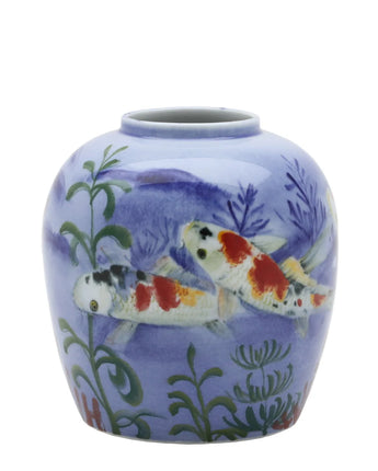 10" Handpainted Fish Pot