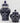 Blue & White Quatrefoil Lidded Ceramic Vase 18"