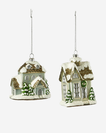 4" Snowy House Ornament (Sold Separately)