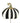14" Black and White Striped Pumpkin