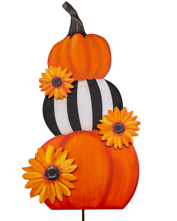 29" Pumpkin Sunflower Stack