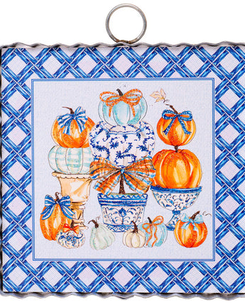 7" Blue Pumpkin Topiary Charm