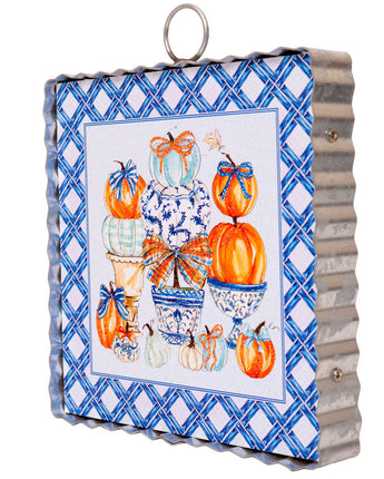 7" Blue Pumpkin Topiary Charm