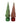 Two decorative Christmas tree lights shaped like tapered candy canes, one green with gold glitter stripes and one red with gold glitter stripes, each mounted on a matching glittery cylindrical base, shown against a plain white background.
