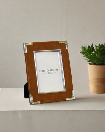 Tan Vegan Leather Photo Frame