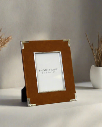 Tan Vegan Leather Photo Frame