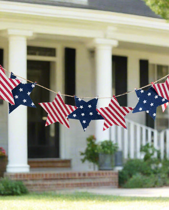 48" Paper Stars and Stripes Patriotic Garland