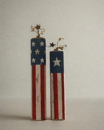 31" Wood American Flag Firecracker